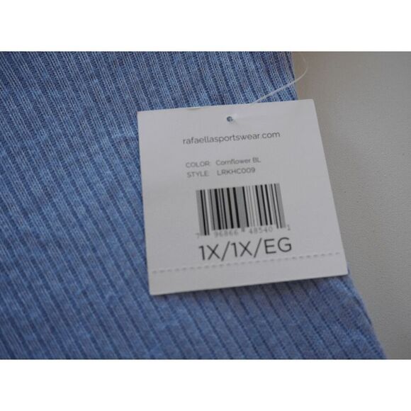 ELLA Rafaella Women's Plus Size O-Ring Ribbed V-neck Long Sleeve Top 1X - Picture 8 of 10